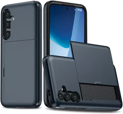 Samsung Galaxy A16 Hoesje met Slider Kaarthouder Back Cover Blauw afbeelding