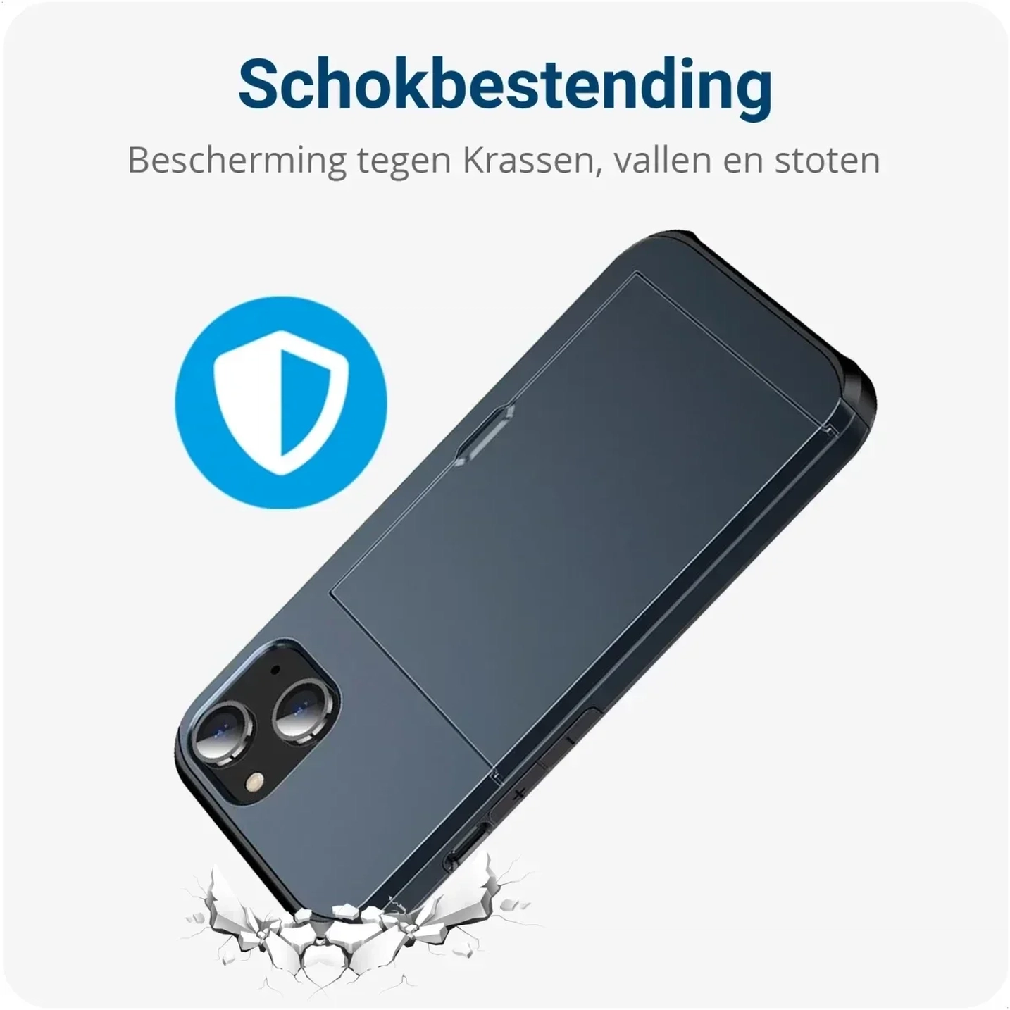 Samsung Galaxy A16 Hoesje met Slider Kaarthouder Back Cover Blauw afbeelding 4