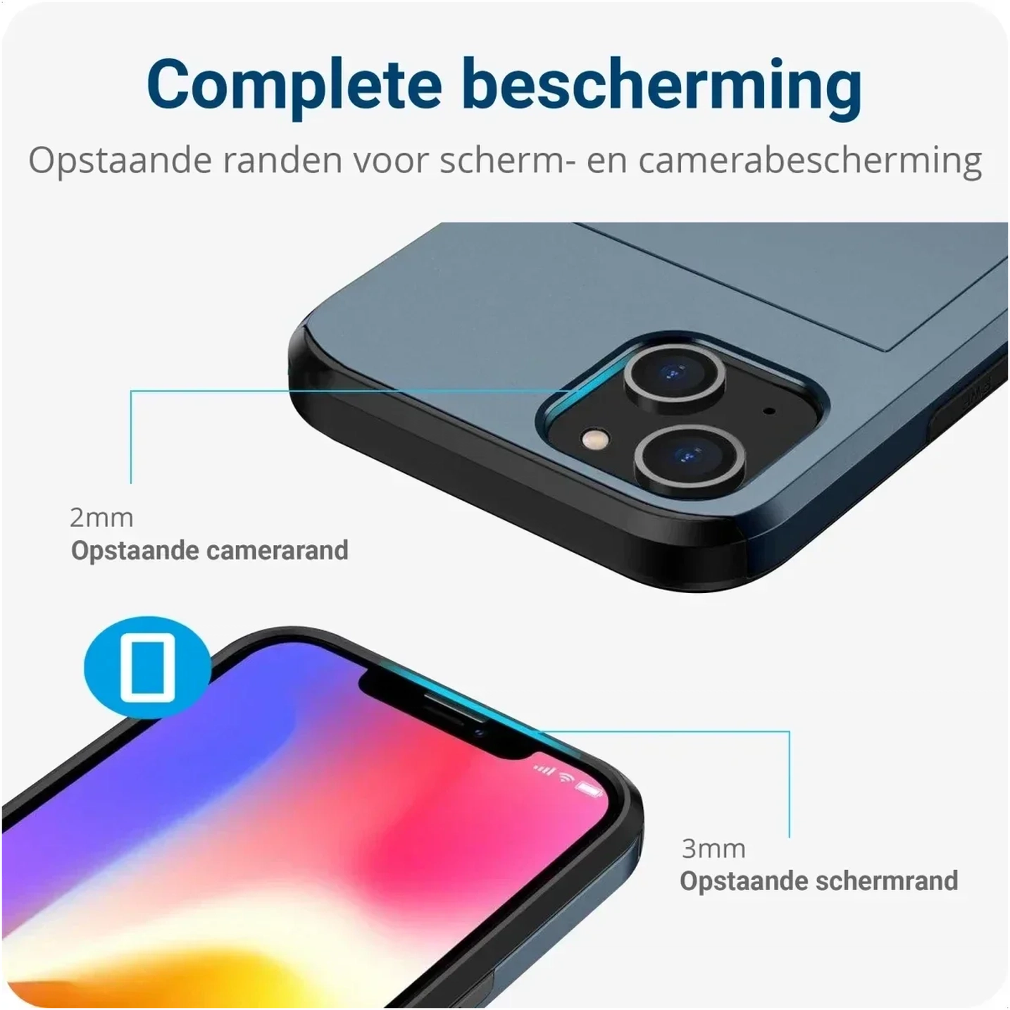 Samsung Galaxy A16 Hoesje met Slider Kaarthouder Back Cover Blauw afbeelding 7