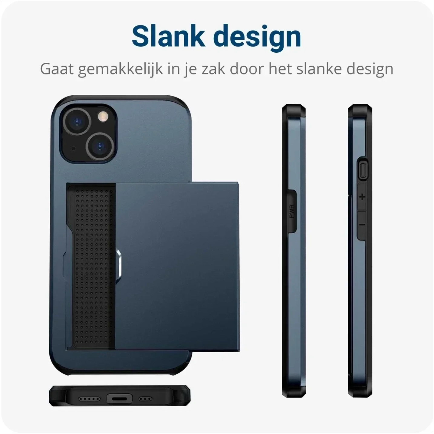 Samsung Galaxy A16 Hoesje met Slider Kaarthouder Back Cover Blauw afbeelding 9