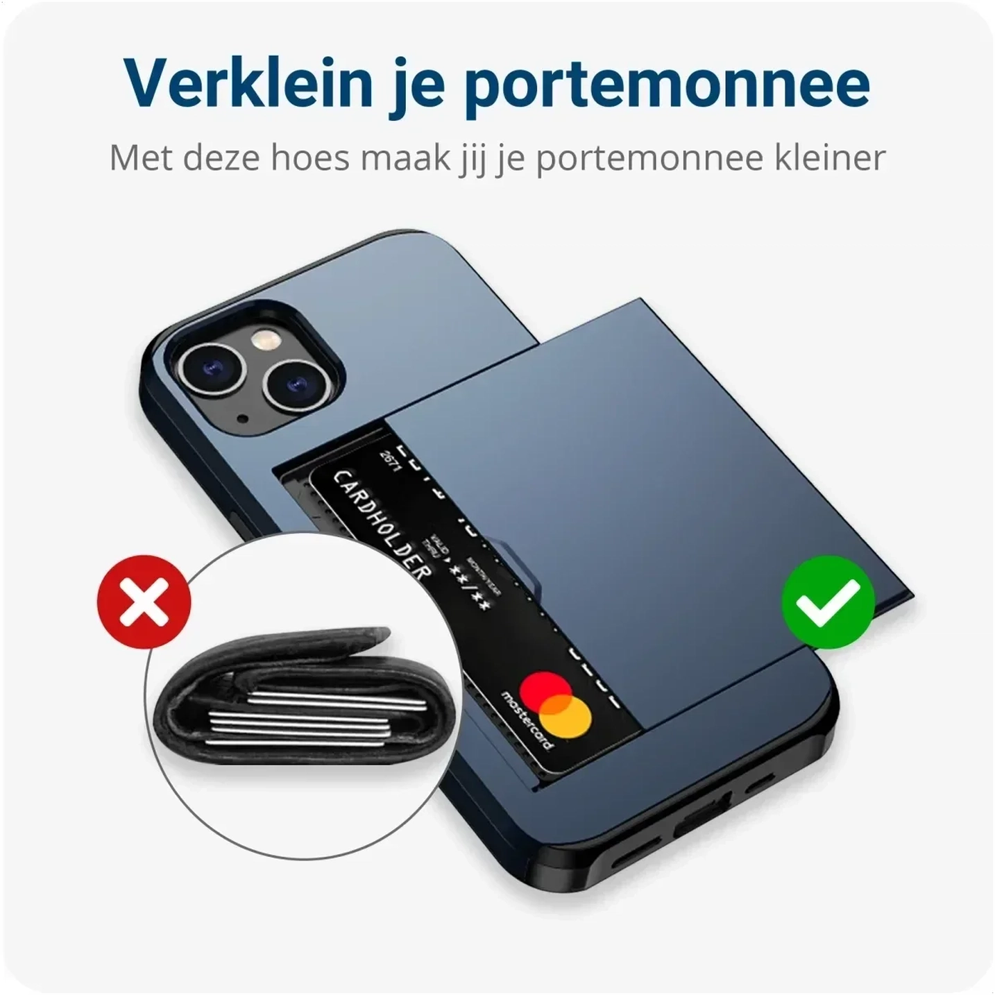 Samsung Galaxy A16 Hoesje met Slider Kaarthouder Back Cover Blauw afbeelding 11