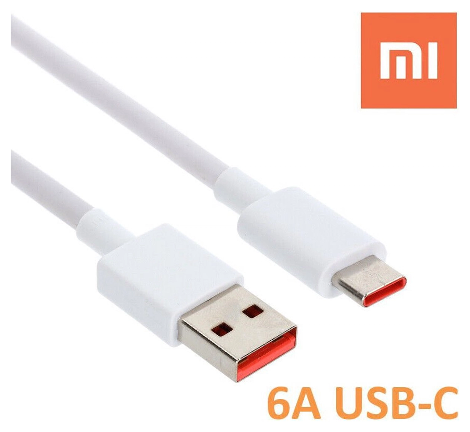 Originele Xiaomi USB-A naar USB-C Kabel 6A 1M Wit afbeelding 2