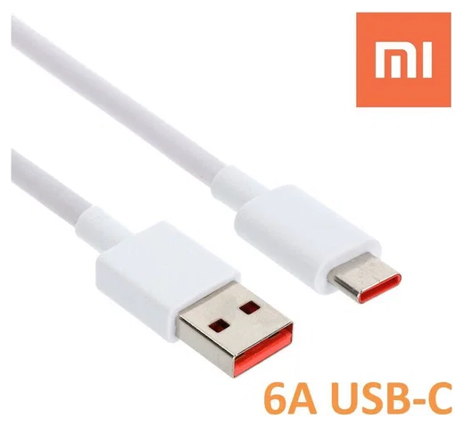 Originele Xiaomi USB-A naar USB-C Kabel 6A 1M Wit afbeelding 2