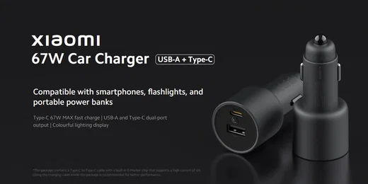 Originele Xiaomi 67W Auto Snellader USB-A / USB-C Poort Fast Charge Zwart afbeelding 4
