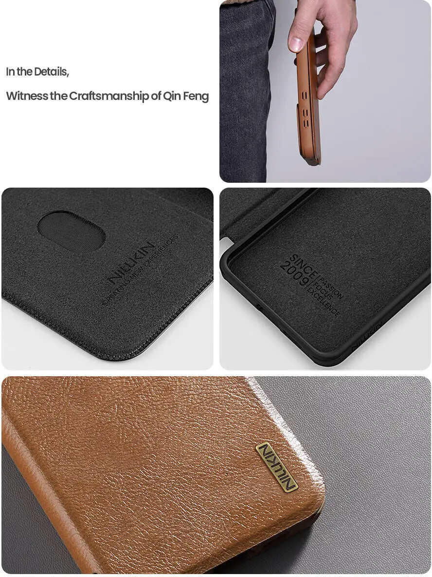 Nillkin Qin Pro Samsung Galaxy S25 Edge Hoesje Book Case met Camera Slider Zwart afbeelding 6