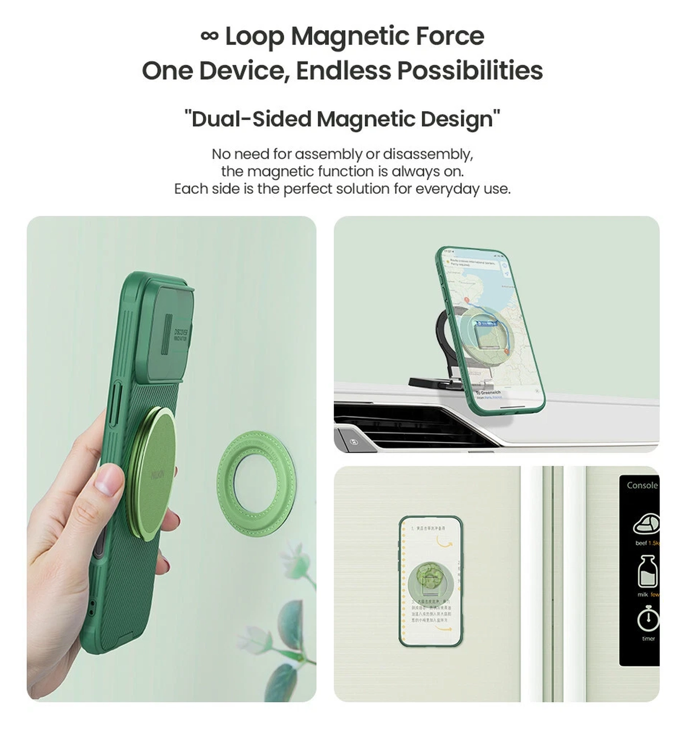 Nillkin Magnetische MagSafe Grip Houder Standaard Zwart afbeelding 6