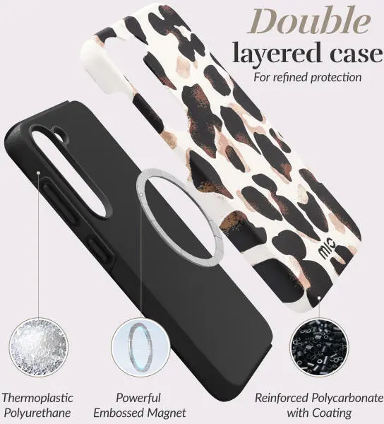 MIO MagSafe Samsung Galaxy A26 Hoesje Hard Shell Back Cover Leopard afbeelding 5