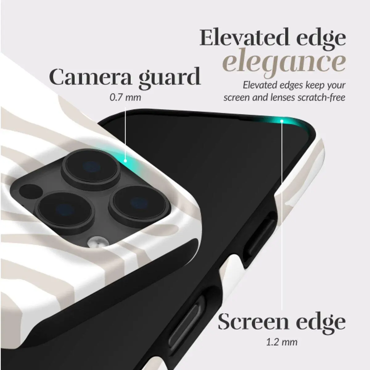 MIO MagSafe iPhone SE (22/20)/8/7 Hoesje Hard Shell Back Cover Sandy Zebra afbeelding 5