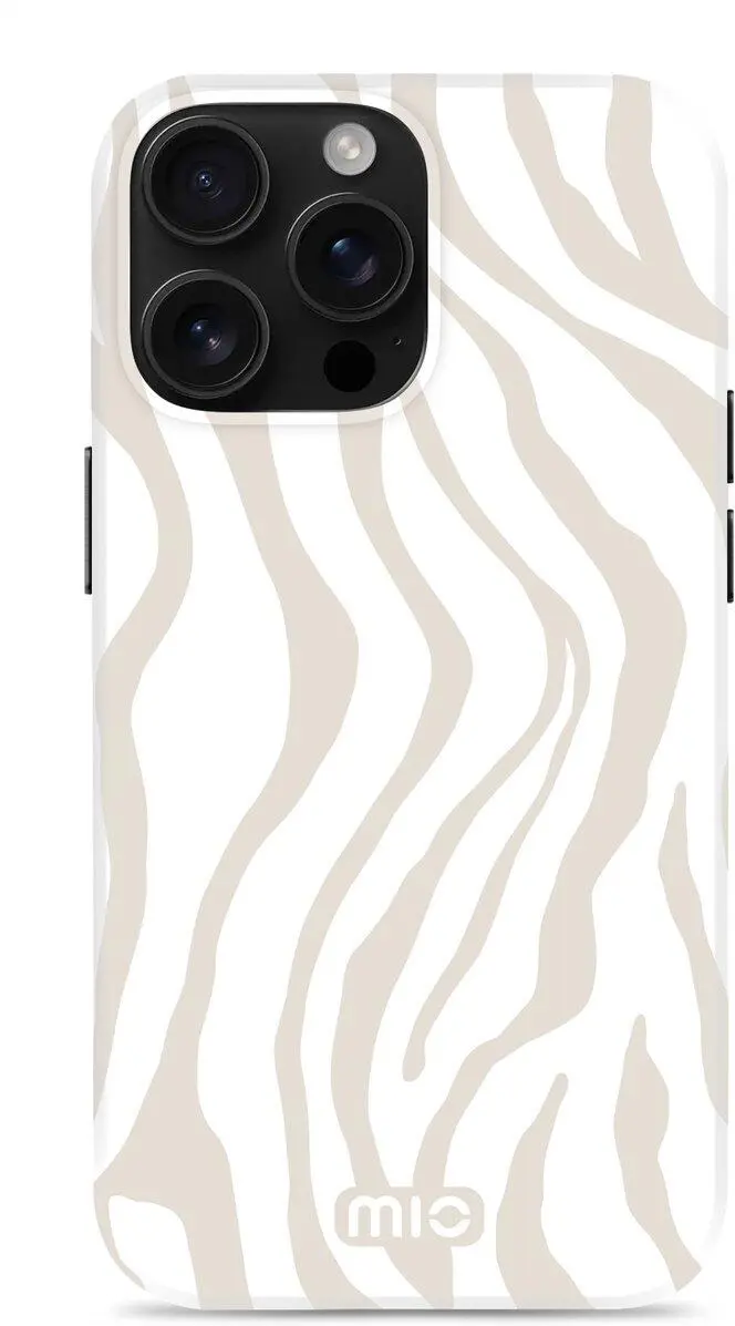 MIO MagSafe Apple iPhone 16 Pro Hoesje Hard Shell Back Cover Sandy Zebra afbeelding 1