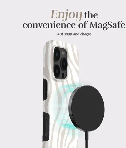 MIO MagSafe Apple iPhone 16 Pro Hoesje Hard Shell Back Cover Sandy Zebra afbeelding 3