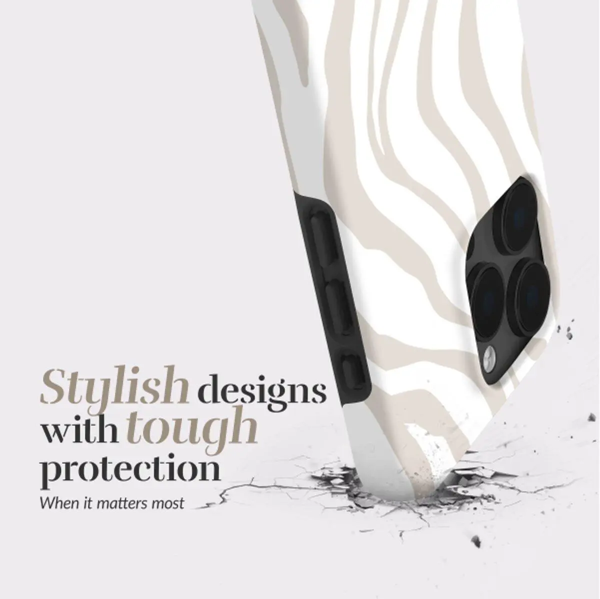 MIO MagSafe iPhone 16 Pro Max Hoesje Hard Shell Back Cover Sandy Zebra afbeelding 3