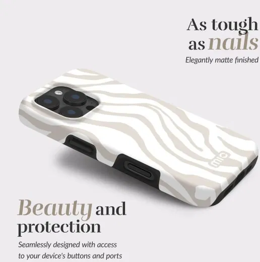 MIO MagSafe iPhone 16 Pro Max Hoesje Hard Shell Back Cover Sandy Zebra afbeelding 5
