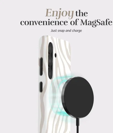 MIO MagSafe Samsung Galaxy S24 FE Hoesje Hard Shell Back Cover Sandy Zebra afbeelding 2
