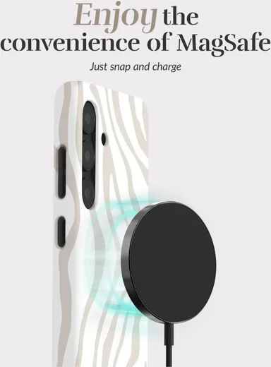 MIO MagSafe / Qi2 Samsung Galaxy S25 Plus Hoesje Back Cover Sandy Zebra afbeelding 3