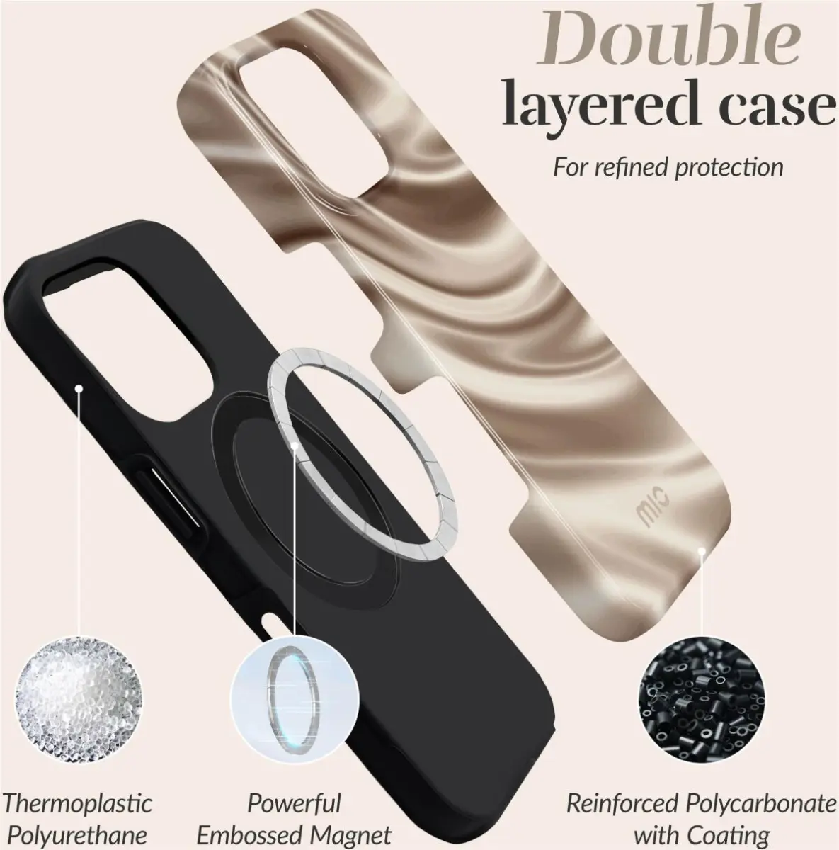 MIO MagSafe iPhone 16 Pro Max Hoesje Hard Shell Back Cover Silky Dreams afbeelding 6