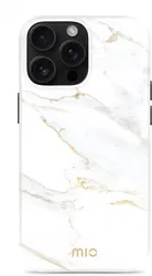 MIO MagSafe Apple iPhone 16 Pro Hoesje Hard Shell Back Cover White Marble afbeelding