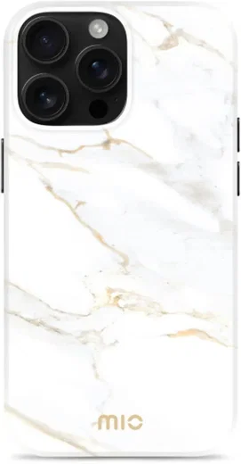 MIO MagSafe Apple iPhone 16 Pro Hoesje Hard Shell Back Cover White Marble afbeelding 6