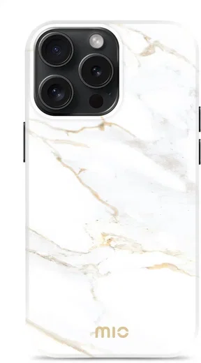 MIO MagSafe Apple iPhone 15 Pro Hoesje Hard Shell Back Cover White Marble afbeelding 1