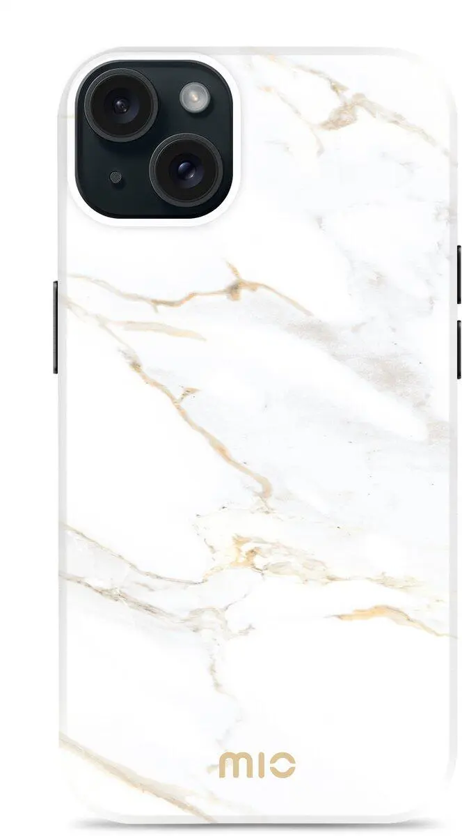 MIO MagSafe Apple iPhone 15 / 14 / 13 Hoesje Back Cover White Marble afbeelding 1