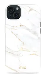 MIO MagSafe Apple iPhone 15 / 14 / 13 Hoesje Back Cover White Marble afbeelding