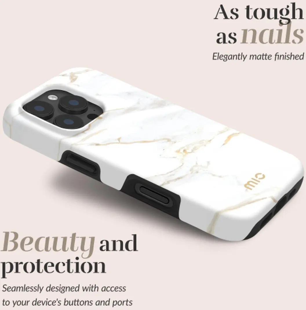 MIO MagSafe Apple iPhone 15 / 14 / 13 Hoesje Back Cover White Marble afbeelding 2
