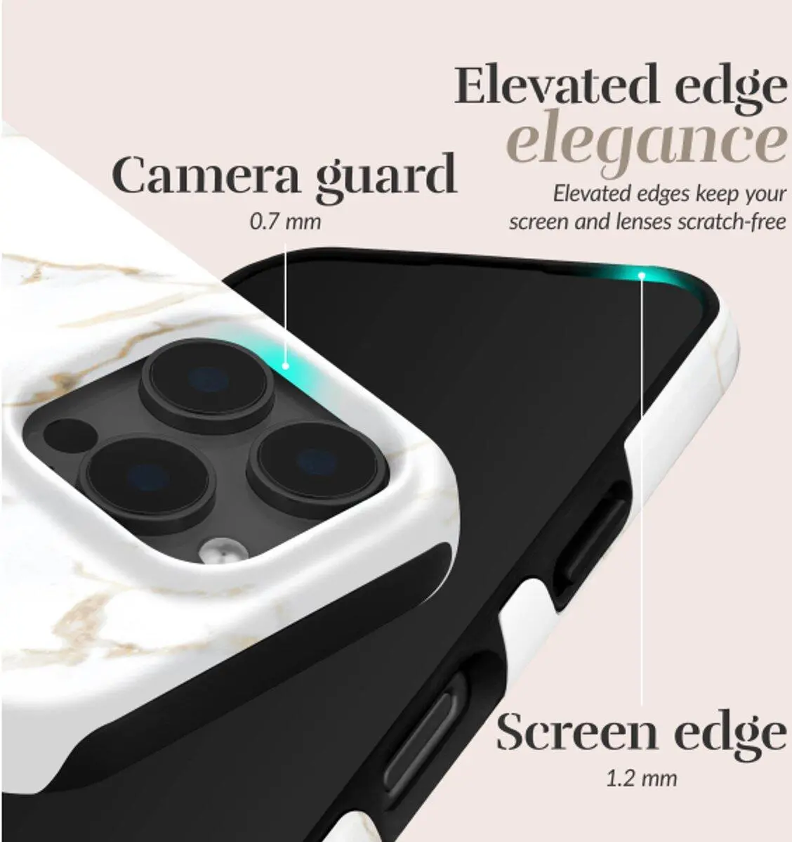 MIO MagSafe Apple iPhone 15 / 14 / 13 Hoesje Back Cover White Marble afbeelding 5