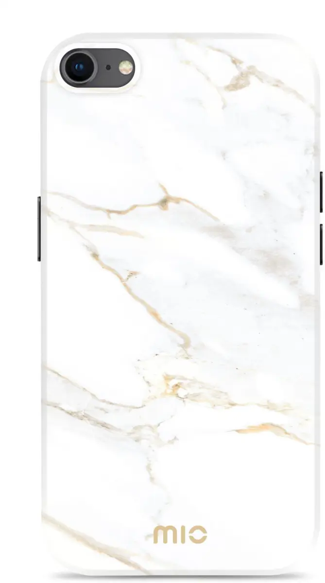 MIO MagSafe iPhone SE (22/20)/8/7 Hoesje Hard Shell Back Cover White Marble afbeelding 1