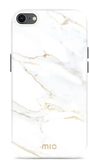 MIO MagSafe iPhone SE (22/20)/8/7 Hoesje Hard Shell Back Cover White Marble afbeelding 1
