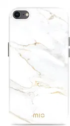 MIO MagSafe iPhone SE (22/20)/8/7 Hoesje Hard Shell Back Cover White Marble afbeelding