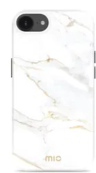 MIO MagSafe iPhone 16e Hoesje Hard Shell Back Cover White Marble afbeelding