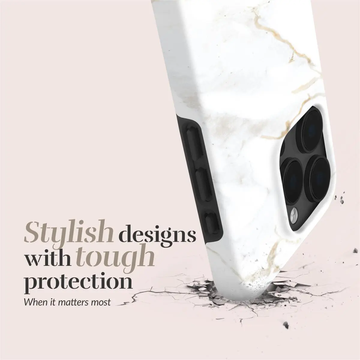 MIO MagSafe iPhone 17e / 16e Hoesje Hard Shell Back Cover White Marble afbeelding 4