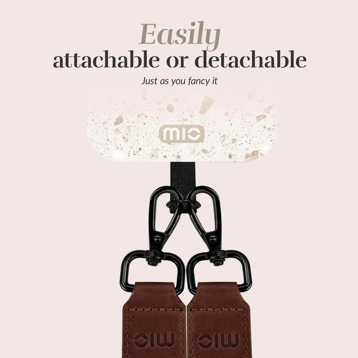 MIO Lanyard Universeel Nylon Telefoonkoord / Telefoonketting Soft Terrazzo afbeelding 3