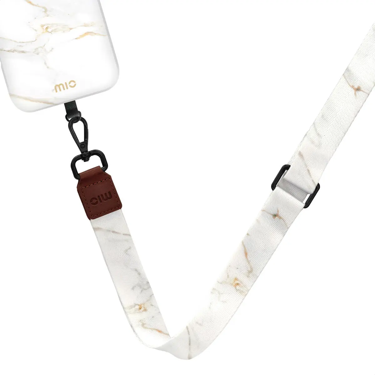 MIO Lanyard Universeel Nylon Telefoonkoord / Telefoonketting White Marble afbeelding 1