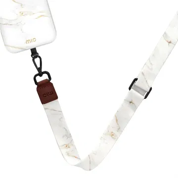 MIO Lanyard Universeel Nylon Telefoonkoord / Telefoonketting White Marble