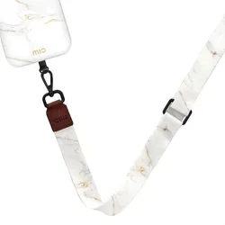 MIO Lanyard Universeel Nylon Telefoonkoord / Telefoonketting White Marble afbeelding