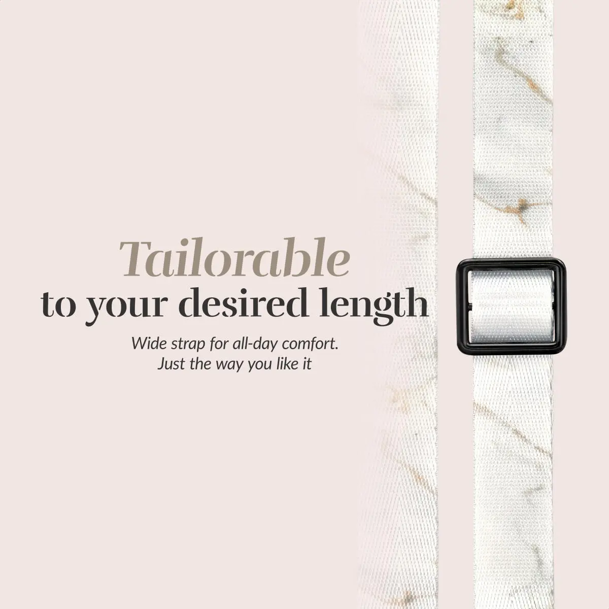 MIO Lanyard Universeel Nylon Telefoonkoord / Telefoonketting White Marble afbeelding 4