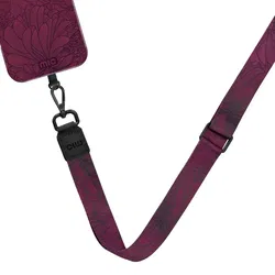 MIO Lanyard Universeel Nylon Telefoonkoord / Telefoonketting Berry Blooms afbeelding