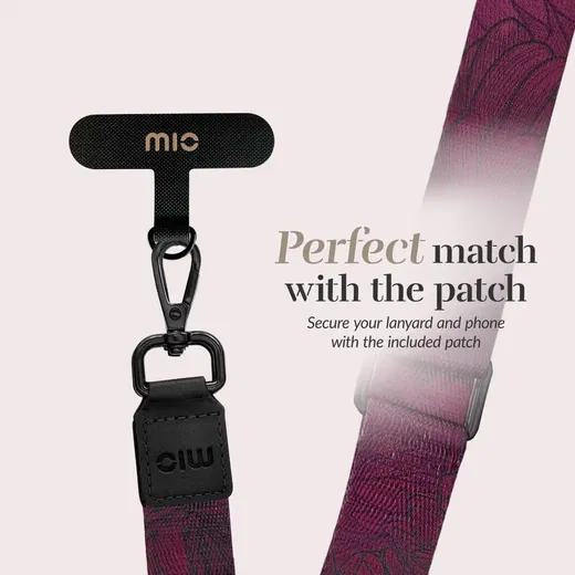 MIO Lanyard Universeel Nylon Telefoonkoord / Telefoonketting Berry Blooms afbeelding 2
