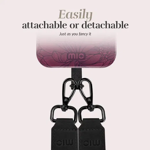 MIO Lanyard Universeel Nylon Telefoonkoord / Telefoonketting Berry Blooms afbeelding 3