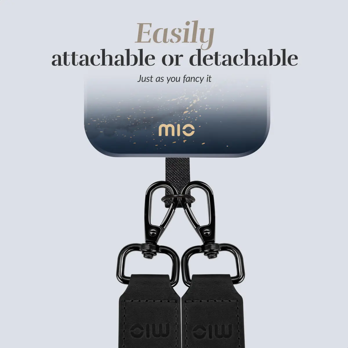 MIO Lanyard Universeel Nylon Telefoonkoord / Telefoonketting Midnight Sparkle afbeelding 3