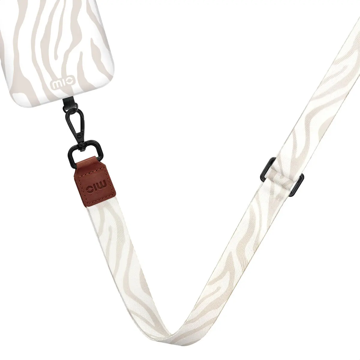 MIO Lanyard Universeel Nylon Telefoonkoord / Telefoonketting Sandy Zebra afbeelding 1