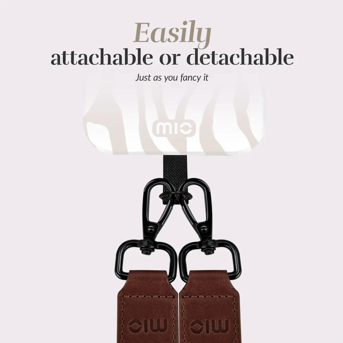 MIO Lanyard Universeel Nylon Telefoonkoord / Telefoonketting Sandy Zebra afbeelding 3