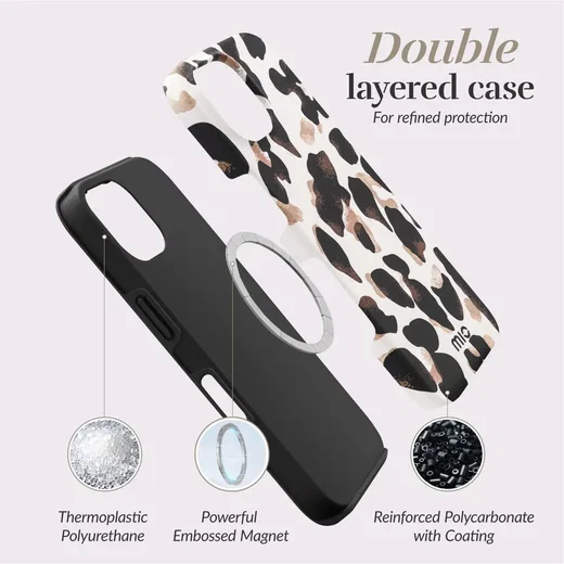 MIO MagSafe iPhone 17e / 16e Hoesje Hard Shell Back Cover Leopard afbeelding 6