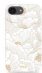 MIO MagSafe iPhone 16e Hoesje Hard Shell Back Cover White Roses afbeelding