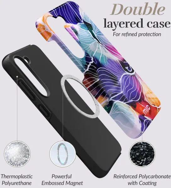MIO MagSafe Samsung Galaxy S25 Edge Hoesje Back Cover Flowers afbeelding 6