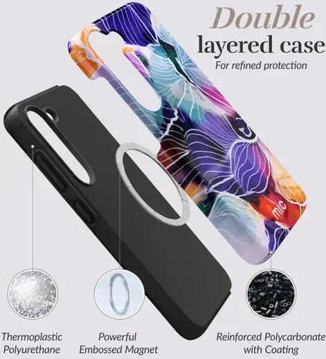 MIO MagSafe Samsung Galaxy S25 Edge Hoesje Back Cover Flowers afbeelding 6