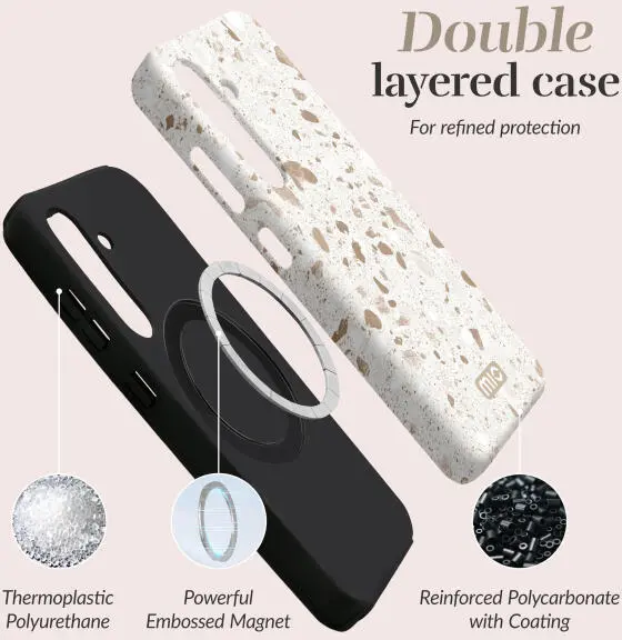 MIO MagSafe Samsung Galaxy S25 Edge Hoesje Back Cover Soft Terrazzo afbeelding 5