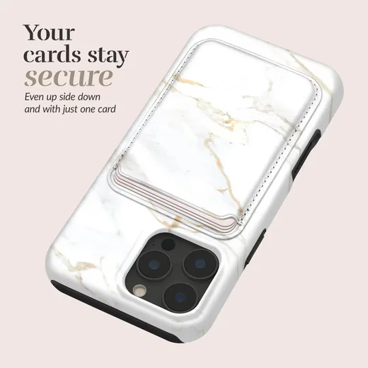 MIO Card Holder Universele MagSafe Kaarthouder / Pasjeshouder White Marble afbeelding 6
