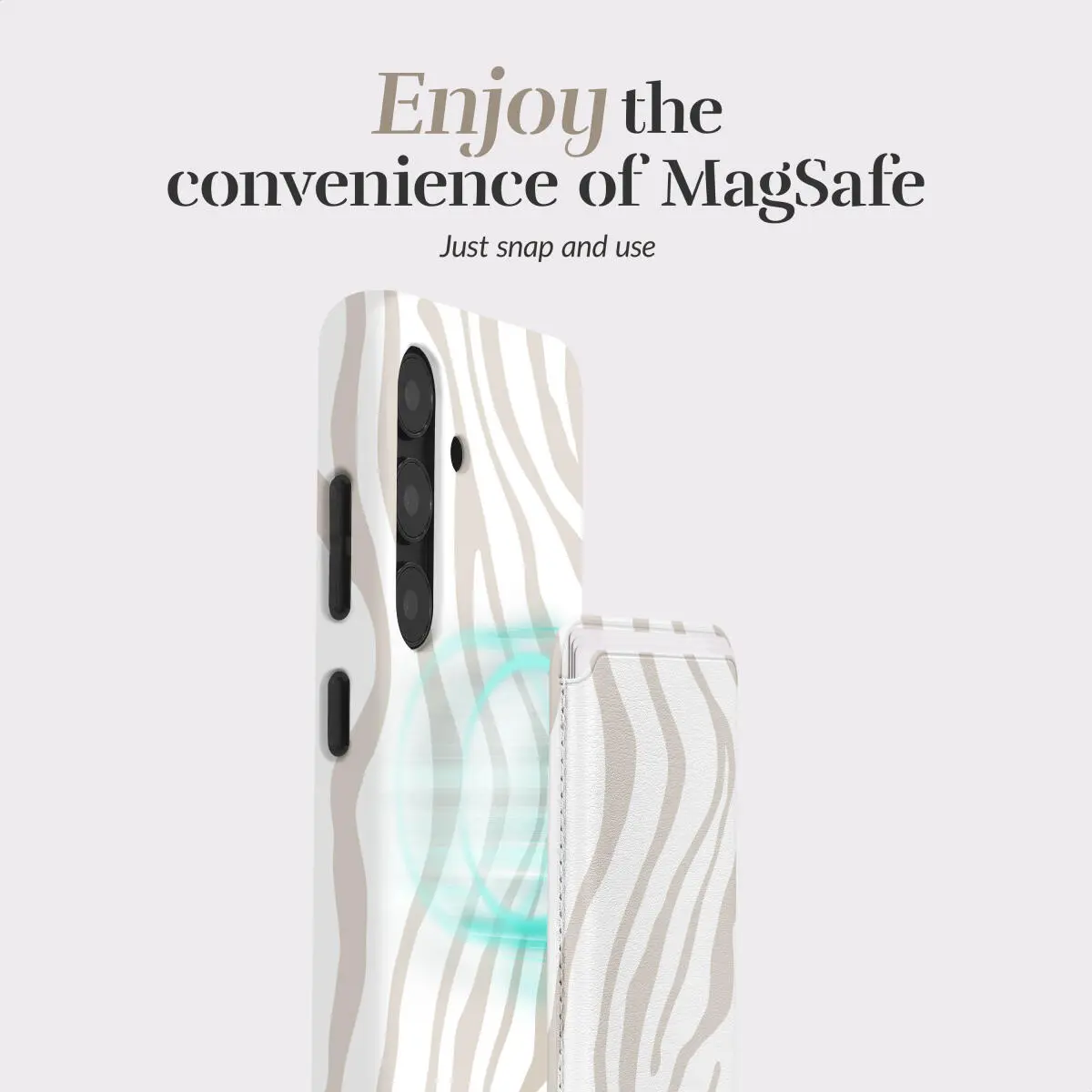 MIO Card Holder Universele MagSafe Kaarthouder / Pasjeshouder Sandy Zebra afbeelding 2