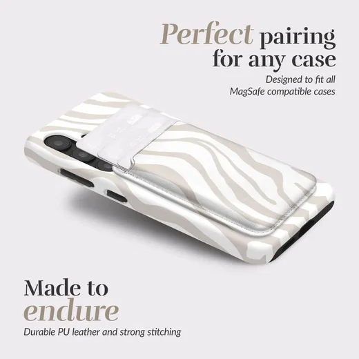 MIO Card Holder Universele MagSafe Kaarthouder / Pasjeshouder Sandy Zebra afbeelding 3
